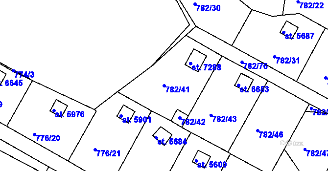 Parcela st. 782/41 v KÚ Třebíč, Katastrální mapa