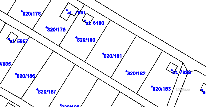 Parcela st. 820/181 v KÚ Třebíč, Katastrální mapa
