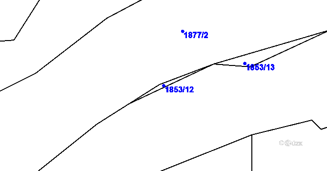 Parcela st. 1853/12 v KÚ Třebíč, Katastrální mapa