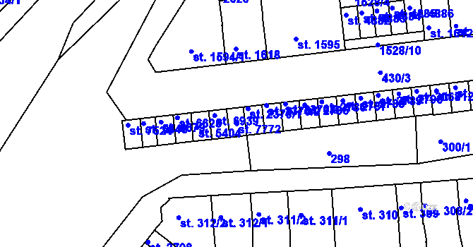 Parcela st. 7772 v KÚ Třebíč, Katastrální mapa