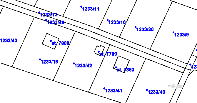 Parcela st. 7789 v KÚ Třebíč, Katastrální mapa