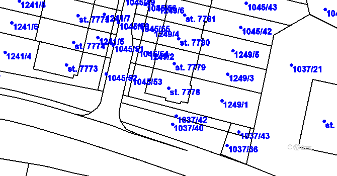 Parcela st. 7778 v KÚ Třebíč, Katastrální mapa