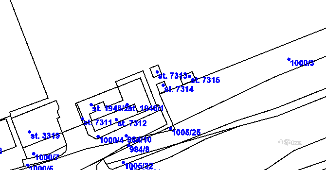 Parcela st. 7314 v KÚ Třebíč, Katastrální mapa