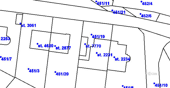 Parcela st. 7770 v KÚ Třebíč, Katastrální mapa