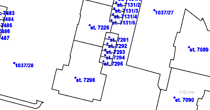 Parcela st. 7294 v KÚ Třebíč, Katastrální mapa