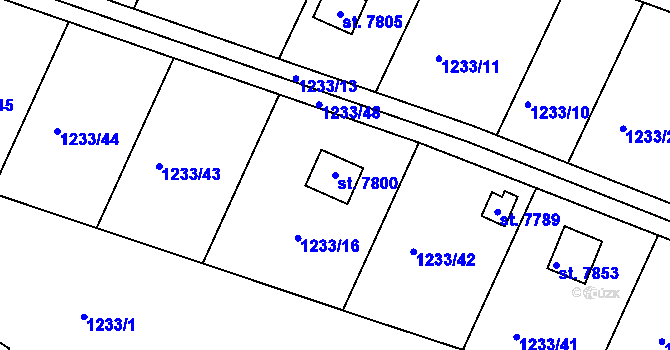 Parcela st. 7800 v KÚ Třebíč, Katastrální mapa