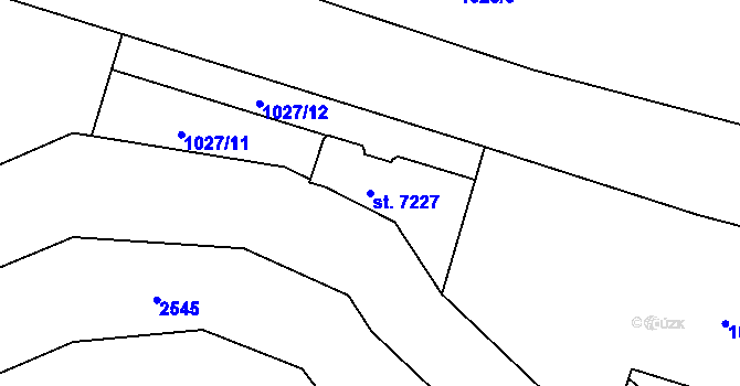Parcela st. 7227 v KÚ Třebíč, Katastrální mapa