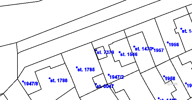 Parcela st. 7379 v KÚ Třebíč, Katastrální mapa