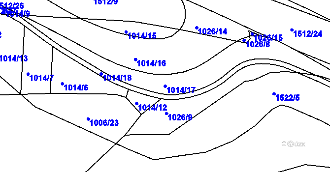 Parcela st. 1014/17 v KÚ Třebíč, Katastrální mapa