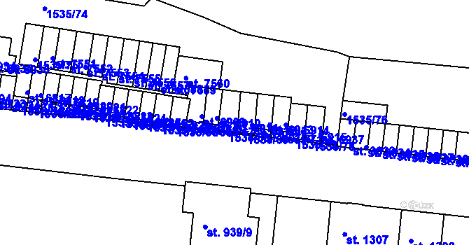 Parcela st. 6911 v KÚ Třebíč, Katastrální mapa