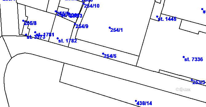 Parcela st. 254/5 v KÚ Třebíč, Katastrální mapa