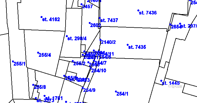 Parcela st. 254/11 v KÚ Třebíč, Katastrální mapa