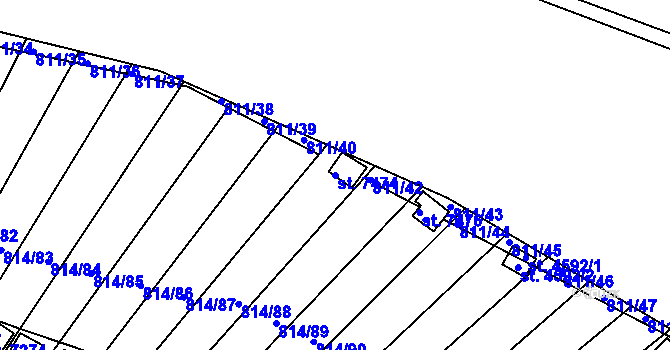 Parcela st. 7474 v KÚ Třebíč, Katastrální mapa