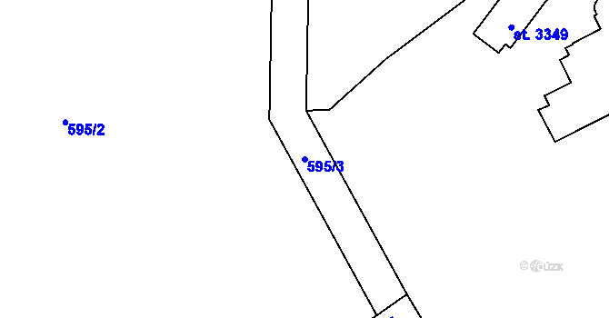 Parcela st. 595/3 v KÚ Třebíč, Katastrální mapa