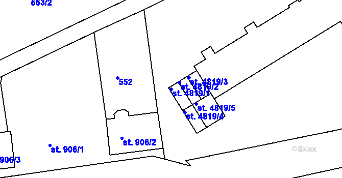Parcela st. 4819/1 v KÚ Třebíč, Katastrální mapa