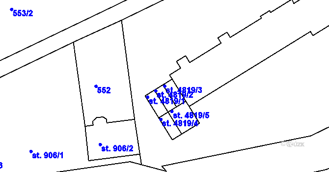 Parcela st. 4819/3 v KÚ Třebíč, Katastrální mapa