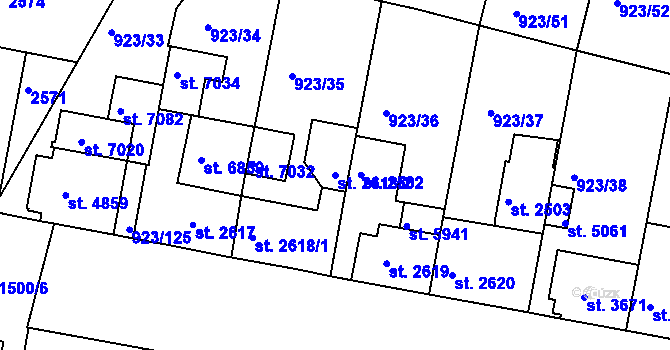 Parcela st. 2618/2 v KÚ Třebíč, Katastrální mapa