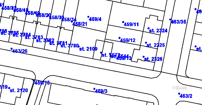Parcela st. 7577 v KÚ Třebíč, Katastrální mapa