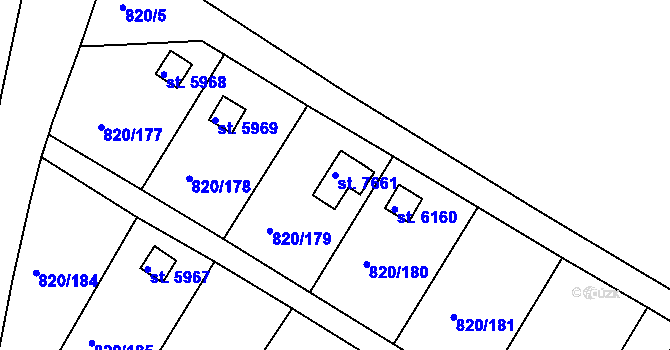 Parcela st. 7661 v KÚ Třebíč, Katastrální mapa