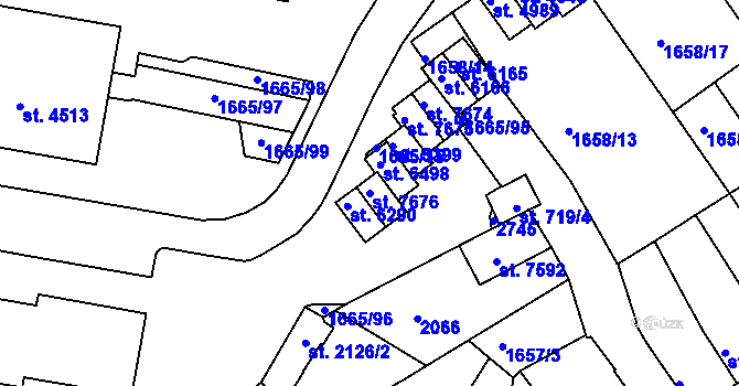 Parcela st. 7676 v KÚ Třebíč, Katastrální mapa