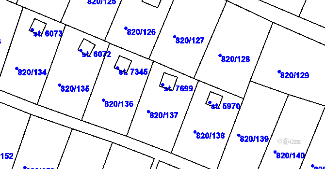 Parcela st. 7699 v KÚ Třebíč, Katastrální mapa