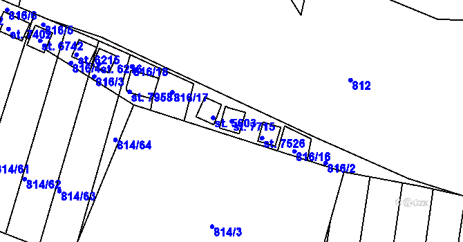 Parcela st. 7715 v KÚ Třebíč, Katastrální mapa