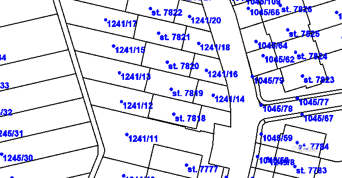 Parcela st. 7819 v KÚ Třebíč, Katastrální mapa