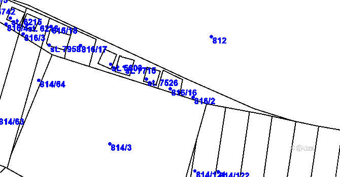 Parcela st. 816/16 v KÚ Třebíč, Katastrální mapa