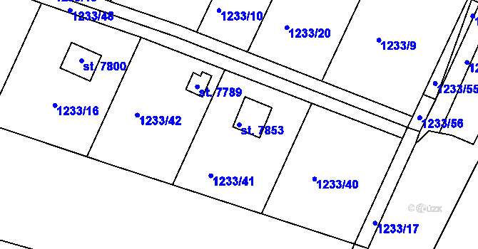 Parcela st. 7853 v KÚ Třebíč, Katastrální mapa