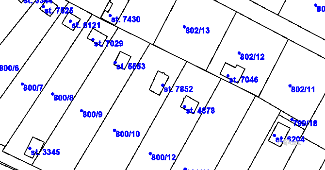 Parcela st. 7852 v KÚ Třebíč, Katastrální mapa