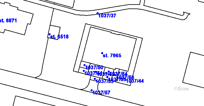 Parcela st. 7965 v KÚ Třebíč, Katastrální mapa