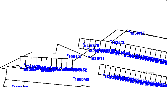 Parcela st. 5878 v KÚ Třebíč, Katastrální mapa