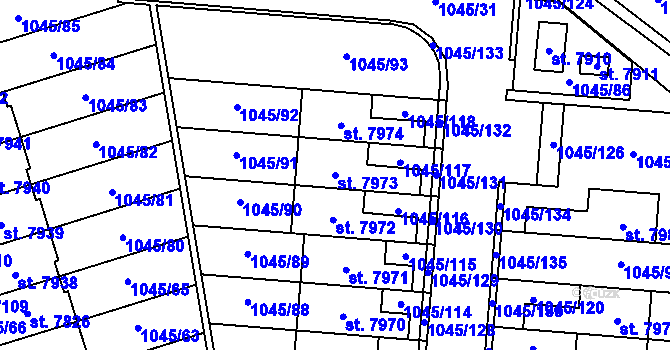 Parcela st. 7973 v KÚ Třebíč, Katastrální mapa