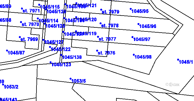Parcela st. 7976 v KÚ Třebíč, Katastrální mapa