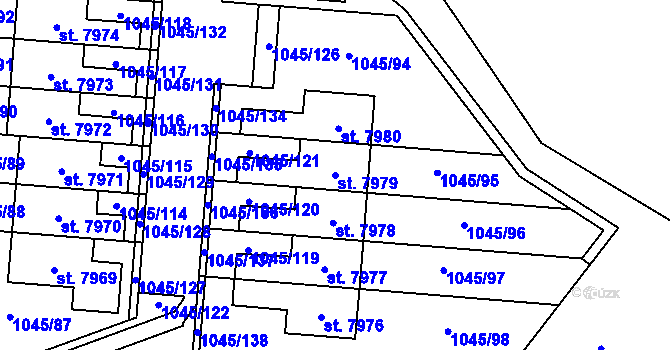 Parcela st. 7979 v KÚ Třebíč, Katastrální mapa