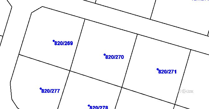 Parcela st. 820/270 v KÚ Třebíč, Katastrální mapa