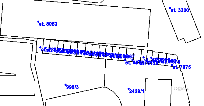 Parcela st. 8065 v KÚ Třebíč, Katastrální mapa