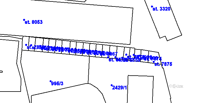 Parcela st. 8067 v KÚ Třebíč, Katastrální mapa