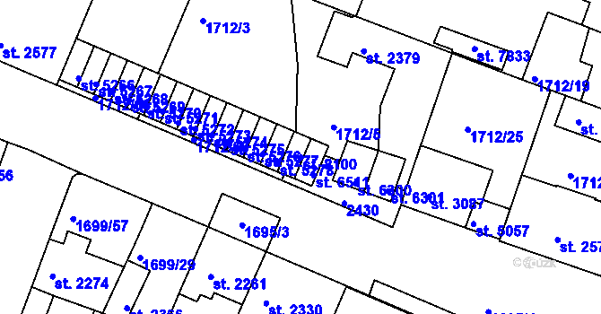 Parcela st. 8100 v KÚ Třebíč, Katastrální mapa
