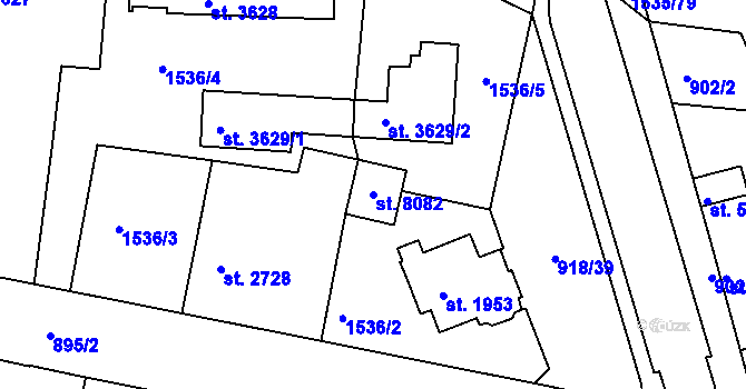 Parcela st. 8082 v KÚ Třebíč, Katastrální mapa