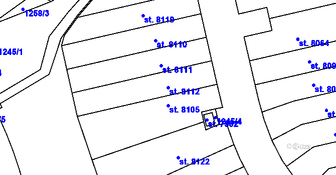 Parcela st. 8112 v KÚ Třebíč, Katastrální mapa