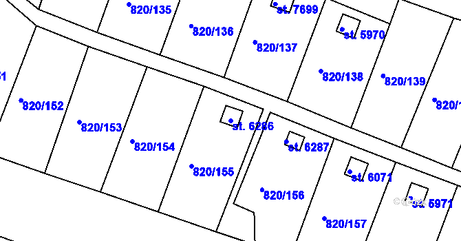 Parcela st. 6286 v KÚ Třebíč, Katastrální mapa