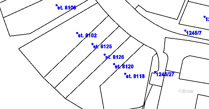 Parcela st. 8126 v KÚ Třebíč, Katastrální mapa