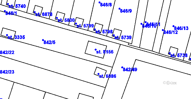 Parcela st. 8156 v KÚ Třebíč, Katastrální mapa