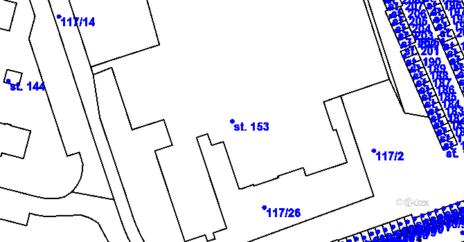 Parcela st. 153 v KÚ Řípov, Katastrální mapa