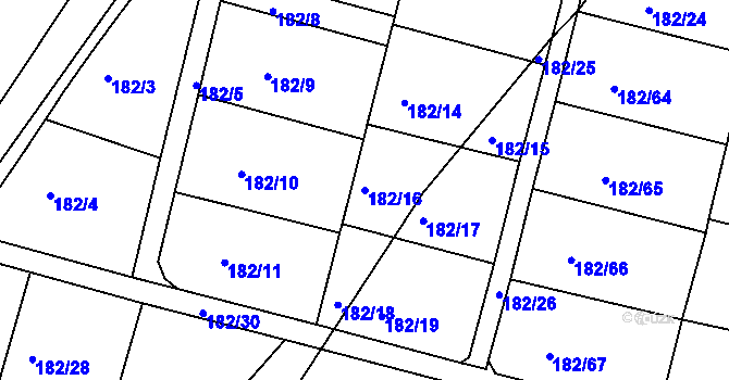 Parcela st. 182/16 v KÚ Řípov, Katastrální mapa