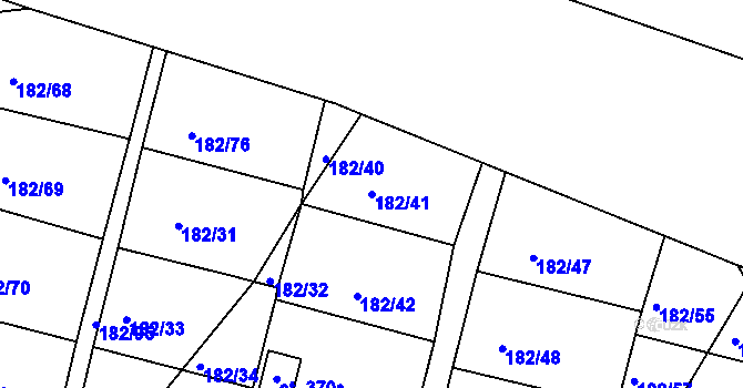 Parcela st. 182/41 v KÚ Řípov, Katastrální mapa