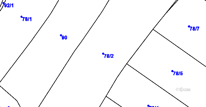 Parcela st. 78/2 v KÚ Řípov, Katastrální mapa