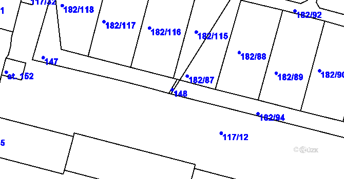 Parcela st. 148 v KÚ Řípov, Katastrální mapa