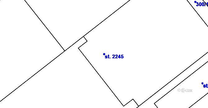 Parcela st. 2245 v KÚ Podklášteří, Katastrální mapa